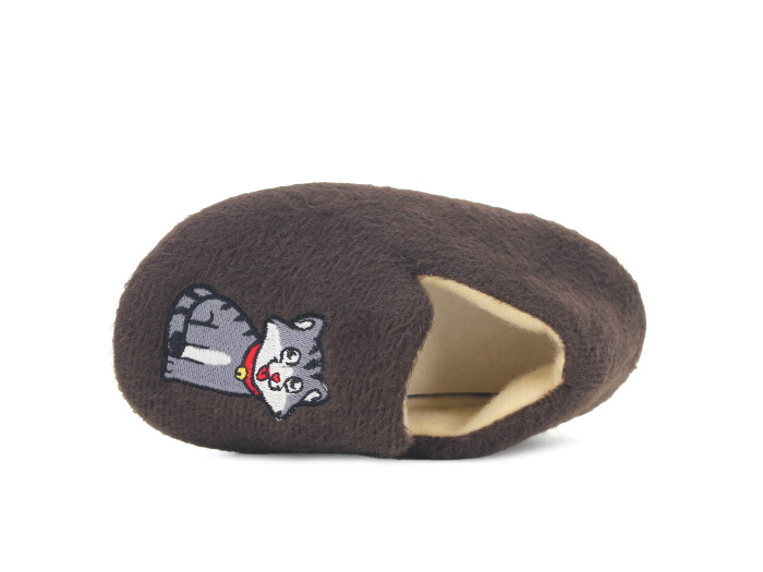 Sırma Patik Emojili Panduf Kedili Kahve - 2