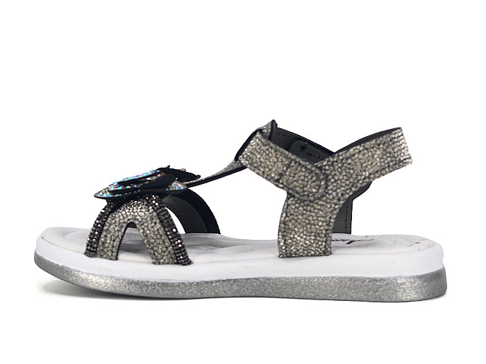 SLC Filet 1124-F Cırtlı Taşlı Kutulu Sandalet Platin - 2