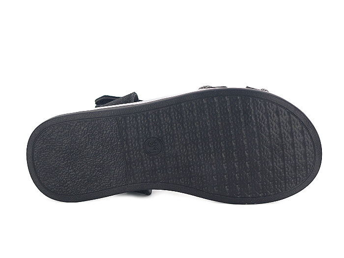 SLC Filet 1124-F Cırtlı Taşlı Kutulu Sandalet Siyah - 3
