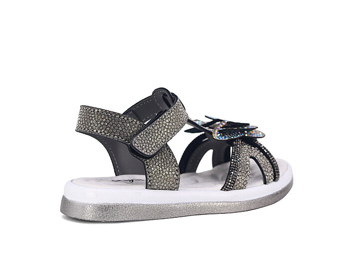 SLC Patik 1224-P Cırtlı Taşlı Kutulu Sandalet Platin - 3