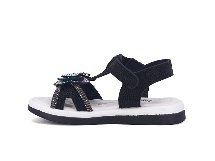 SLC Patik 1224-P Cırtlı Taşlı Kutulu Sandalet Siyah - 2