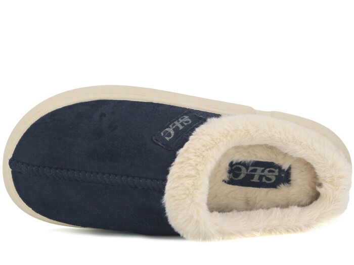 SLC Zenne 1223 Kürklü Gondol Ev Terliği Siyah - Krem - 2