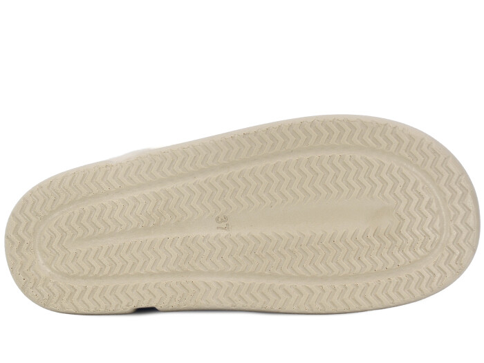 SLC Zenne 1223 Kürklü Gondol Ev Terliği Siyah - Krem - 3