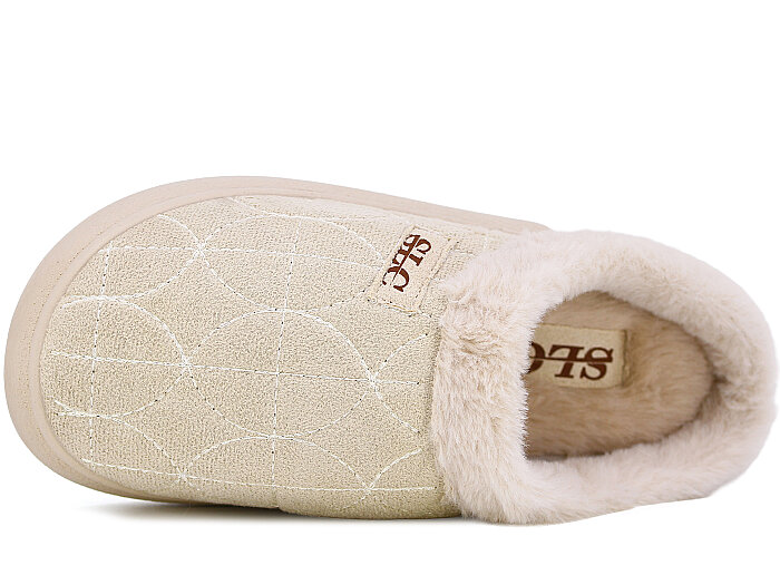 SLC Zenne 1230 Kürklü Gondol Ev Terliği Krem - 2