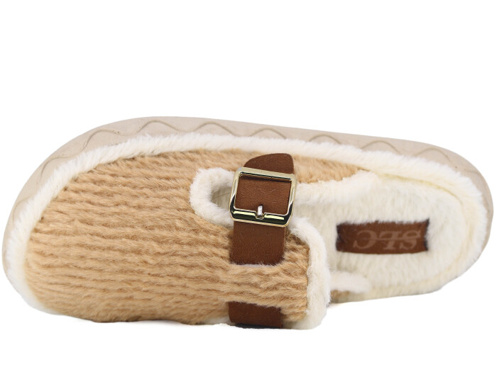 SLC Zenne 2308 Tokalı Kapalı Ev Terliği Taba - SLC (1)