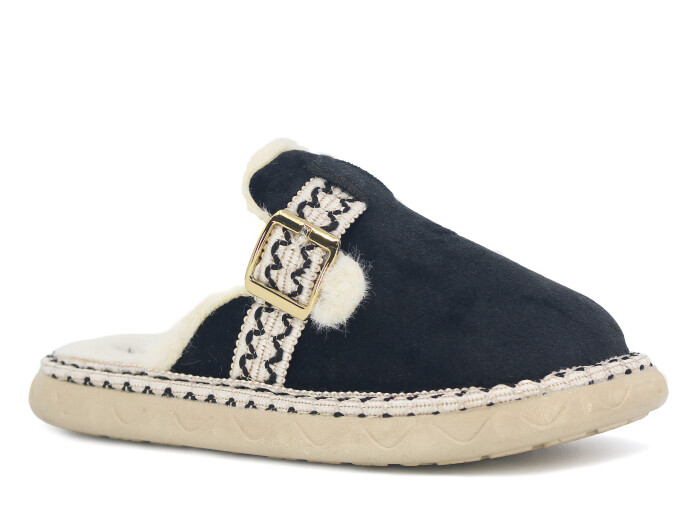 SLC Zenne 2310 Tokalı Kapalı Ev Terliği Siyah - SLC