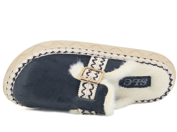 SLC Zenne 2310 Tokalı Kapalı Ev Terliği Siyah - SLC (1)