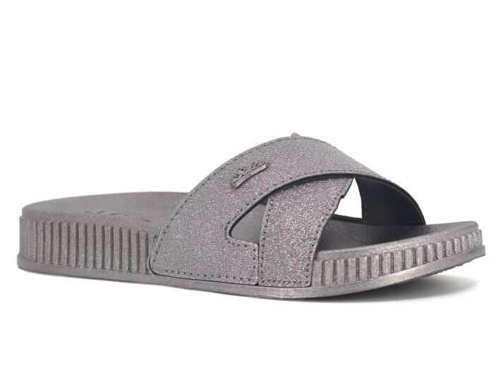 SLC Zenne 8534 Çapraz Simli Kutulu Günlük Terlik Platin - SLC