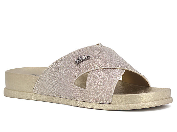 SLC Zenne 9117 Çapraz Kutulu Günlük Terlik Altın - 1