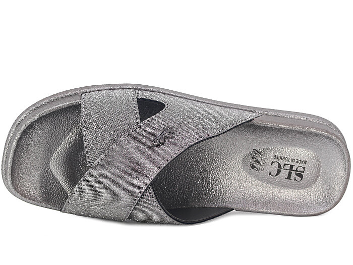 SLC Zenne 9117 Çapraz Kutulu Günlük Terlik Platin - 2