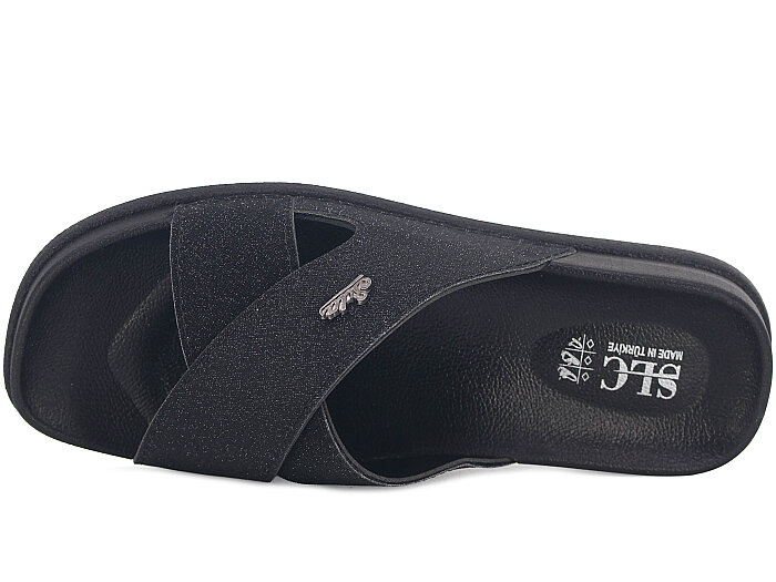 SLC Zenne 9117 Çapraz Kutulu Günlük Terlik Siyah - 2