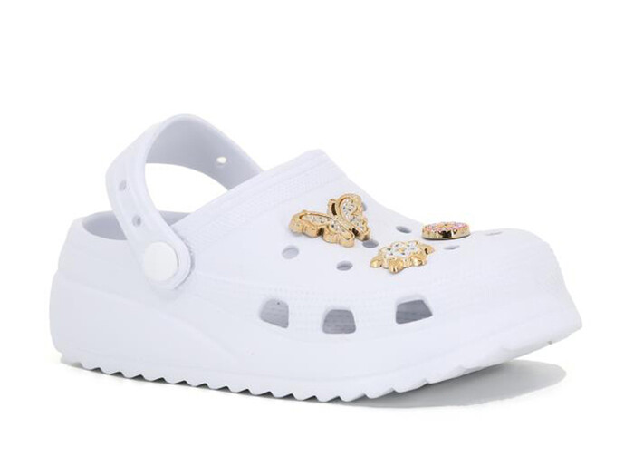 Sonimix Filet EF0129.01 Taşlı Boncuklu Yüksek Eva Cross Terlik Beyaz - Sonimix