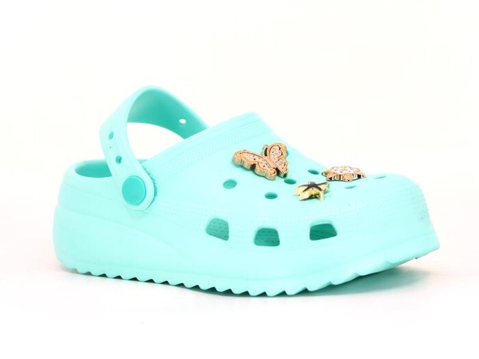 Sonimix Filet EF0129.01 Taşlı Boncuklu Yüksek Eva Cross Terlik Su Yeşili - Sonimix