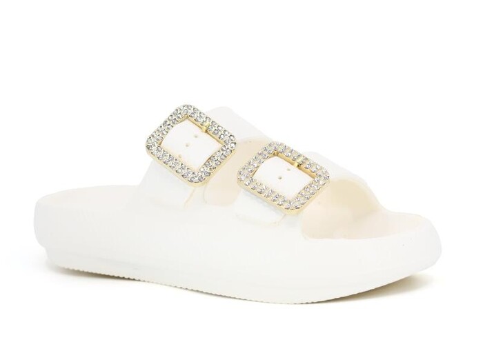 Sonimix Zenne EZ0095.02 Çift Altın Toka Yüksek Kutulu (CEOX) Lux Eva Terlik Krem - Sonimix