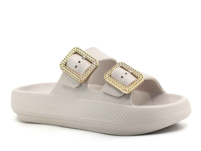 Sonimix Zenne EZ0095.02 Çift Altın Toka Yüksek Kutulu (CEOX) Lux Eva Terlik Kum - Sonimix