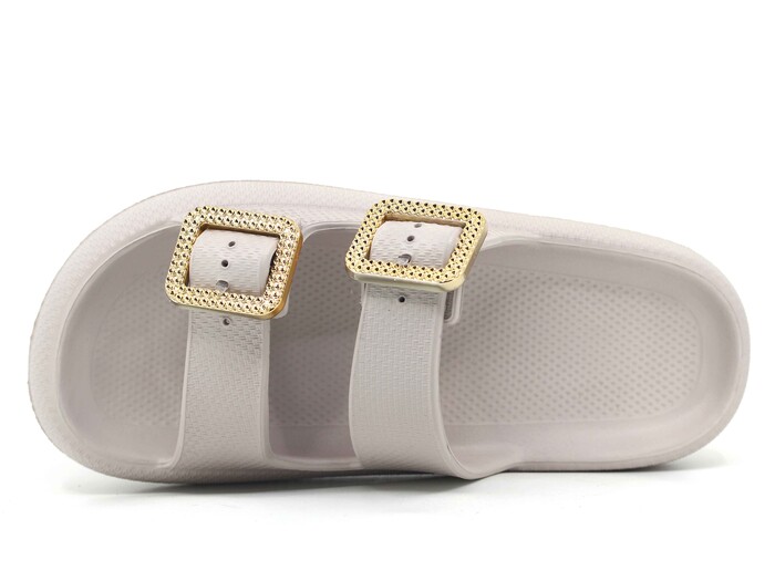 Sonimix Zenne EZ0095.02 Çift Altın Toka Yüksek Kutulu (CEOX) Lux Eva Terlik Kum - Sonimix (1)