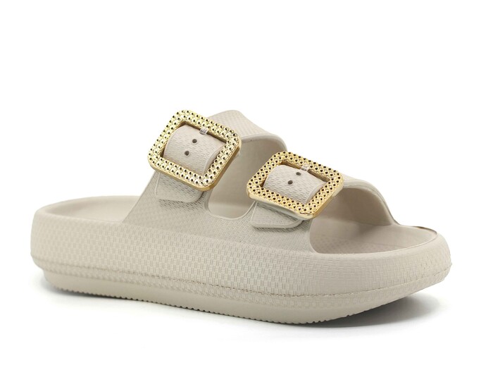 Sonimix Zenne EZ0095.02 Çift Altın Toka Yüksek Kutulu (CEOX) Lux Eva Terlik Taş - Sonimix