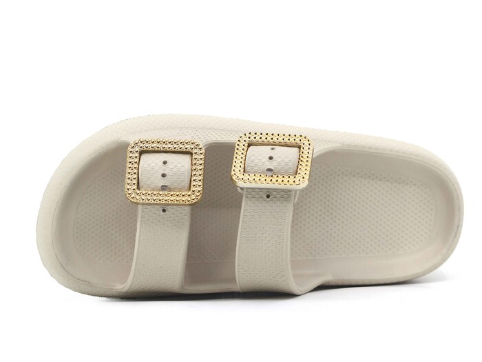 Sonimix Zenne EZ0095.02 Çift Altın Toka Yüksek Kutulu (CEOX) Lux Eva Terlik Taş - 2