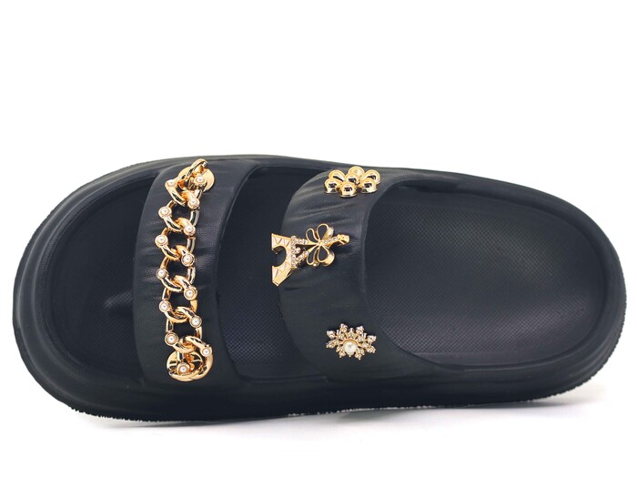 Sonimix Zenne EZ0118.02 Çift Bantlı Lux Eva Terlik Siyah - 2