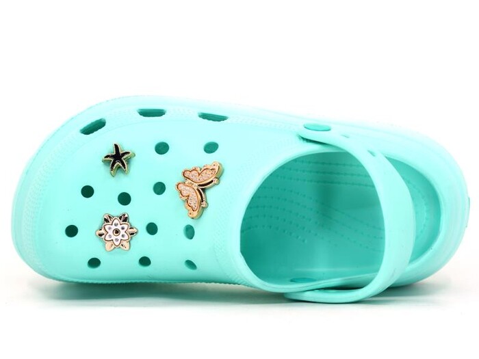 Sonimix Zenne EZ0129.01 Yüksek Taşlı Eva Cross Terlik Su Yeşili - 2