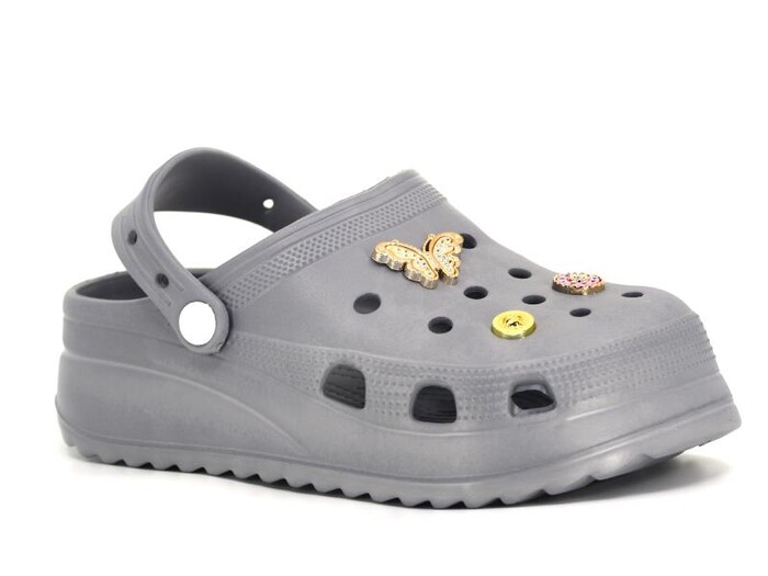 Sonimix Zenne EZ0129.01 Yüksek Taşlı Eva Cross Terlik Açık Gri - Sonimix