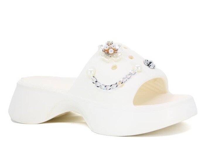 Sonimix Zenne EZ0156.01 Yüksek Zincirli Lux Eva Terlik Krem - 1