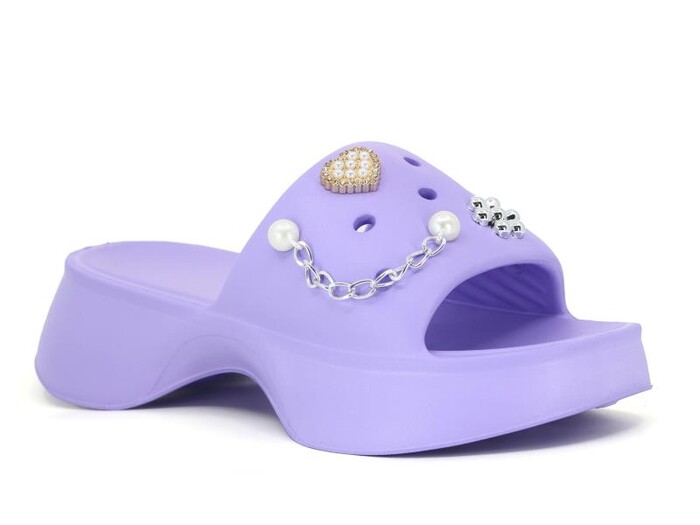 Sonimix Zenne EZ0156.01 Yüksek Zincirli Lux Eva Terlik Lila - Sonimix