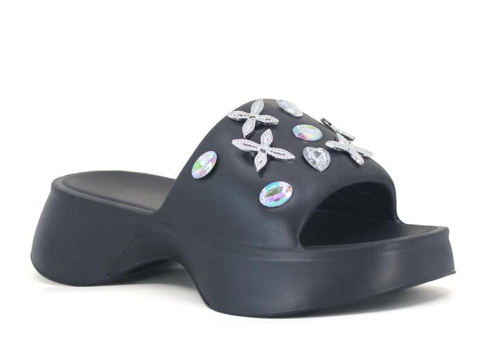 Sonimix Zenne EZ0156.02 Yüksek Kristal Lux Eva Terlik Siyah - Sonimix