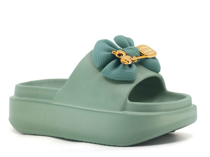 Sonimix Zenne EZ0159.02 Kristal Taşlı Yüksek Lux Eva Terlik Çağla Yeşili - Sonimix