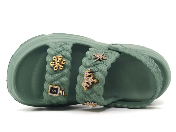 Sonimix Zenne EZ0169.01 Taşlı Hasır Döngülü Lux Eva Terlik Çağla Yeşili - Sonimix (1)