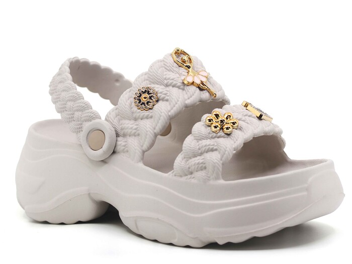 Sonimix Zenne EZ0169.01 Taşlı Hasır Döngülü Lux Eva Terlik Kum - Sonimix