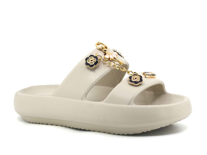 Sonimix Zenne EZ0170.01 Eva Çift Bantlı Taşlı Terlik Lux Eva Terlik Taş - Sonimix