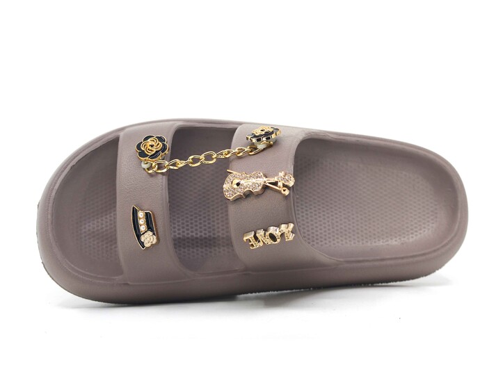 Sonimix Zenne EZ0170.01 Eva Çift Bantlı Taşlı Terlik Lux Eva Terlik Vizon - Sonimix (1)