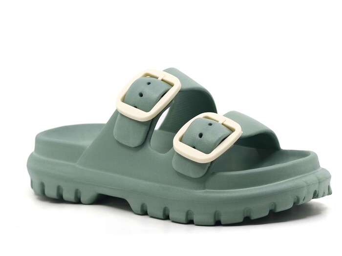 Sonimix Zenne EZ0173.01 Çift Tokalı Lux Eva Terlik Çağla Yeşili - Sonimix