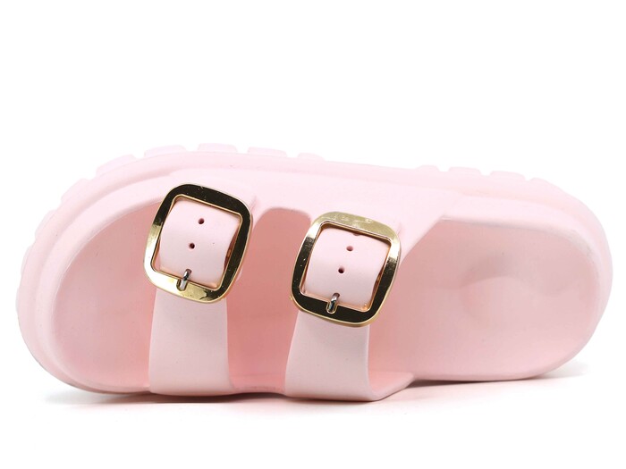 Sonimix Zenne EZ0173.02 Yeni Altın Büyük Çift Tokalı Lux Eva Terlik Soft Pudra - Sonimix (1)