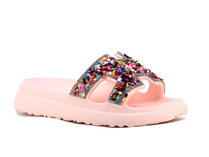 Sonimix Zenne EZ0179.10 Taşlı Lux Eva Terlik Soft Pudra - Sonimix