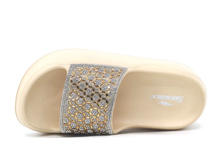 Sonimix Zenne EZ0184.03 Taşlı Lux Eva Terlik Bej - Sonimix (1)