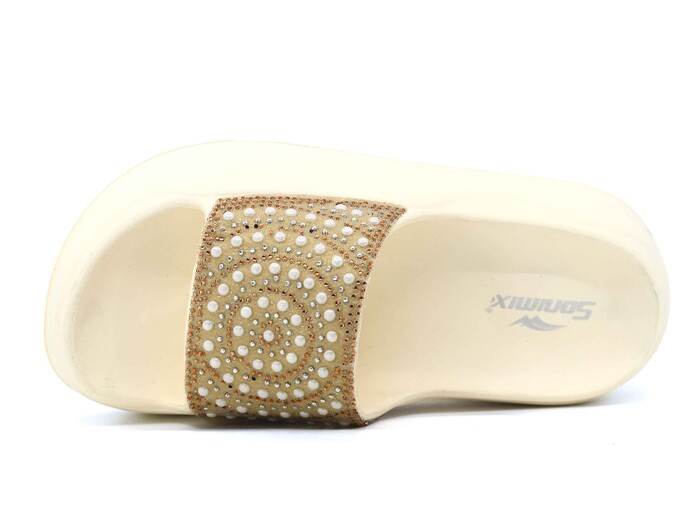 Sonimix Zenne EZ0184.03 Taşlı Lux Eva Terlik Krem - Sonimix (1)