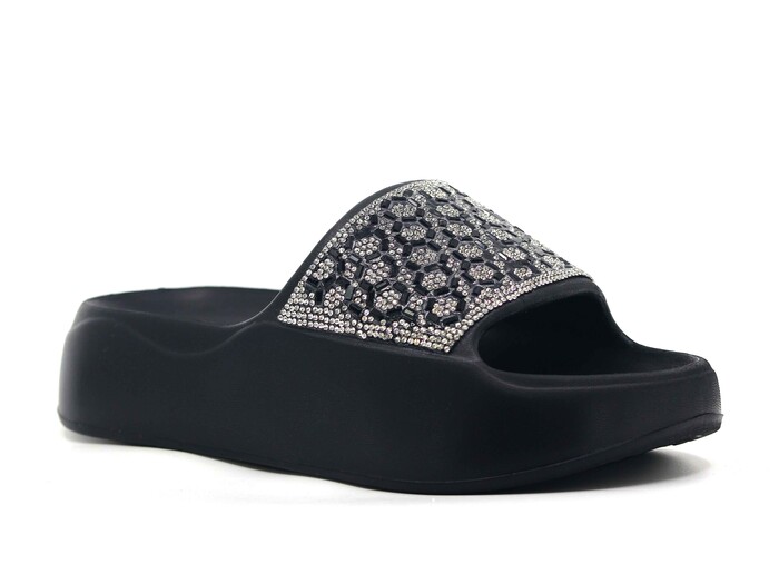 Sonimix Zenne EZ0184.03 Taşlı Lux Eva Terlik Siyah - Sonimix