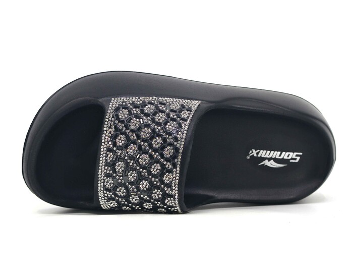 Sonimix Zenne EZ0184.03 Taşlı Lux Eva Terlik Siyah - Sonimix (1)