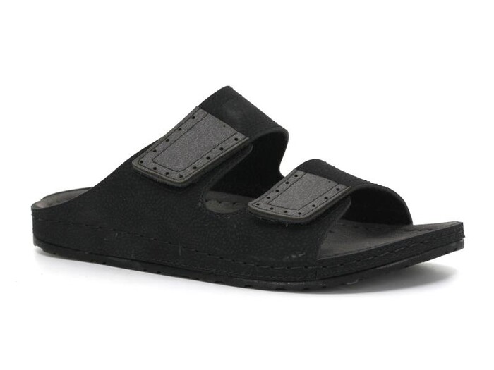 Soylu Merdane SMM02 Çift Cırtlı Kutulu Günlük Terlik Siyah - Soylu