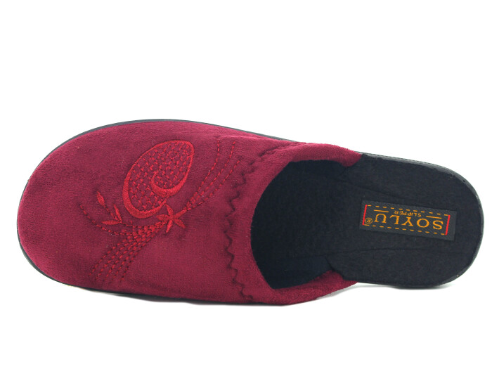 Soylu Zenne 2022 Kışlık PVC Ev Terliği Bordo - Soylu (1)