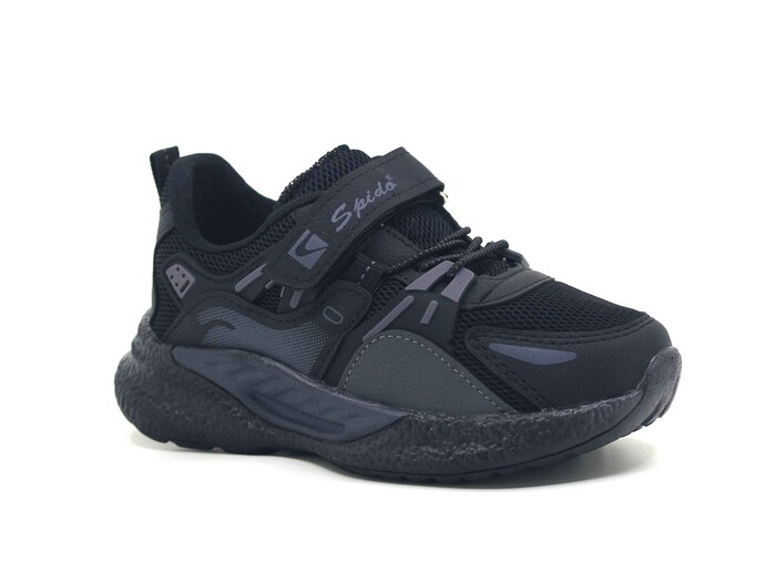 Spido Patik 015 Cırtlı Anorak Spor Ayakkabı Siyah - Füme 