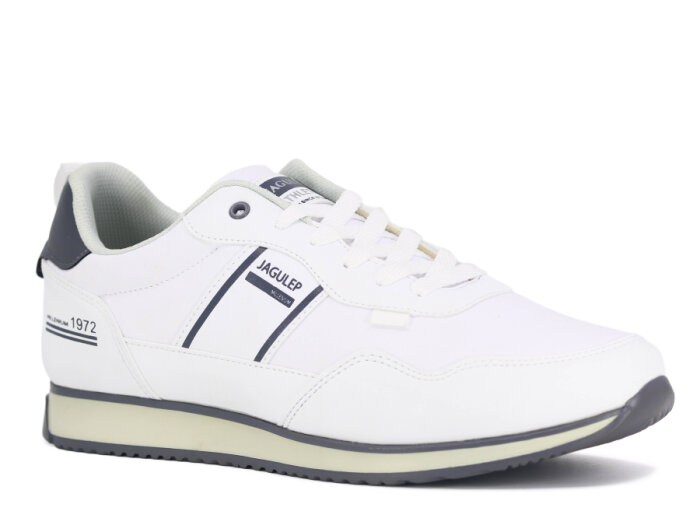 Star Jagulep Merdane Bugatti Cilt Spor Ayakkabı Beyaz - Füme - 1