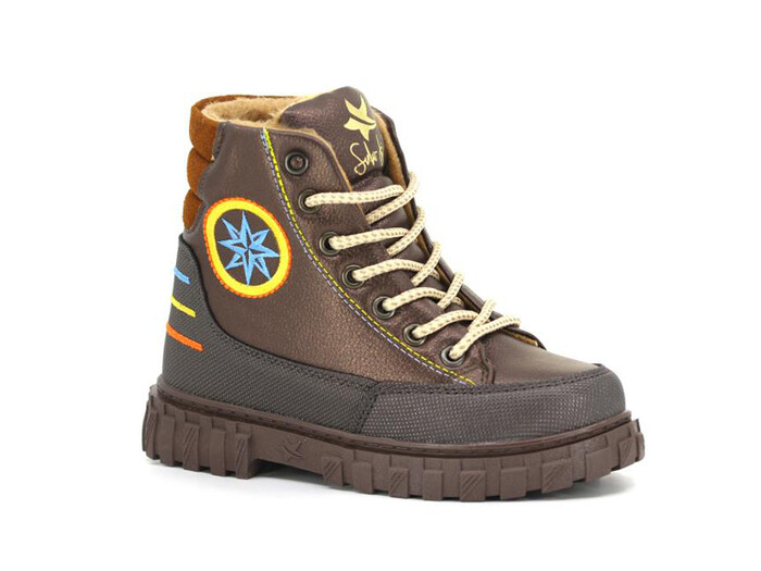 Starkids Patik 1034 Bot Kahve - Turkuaz - Starkids