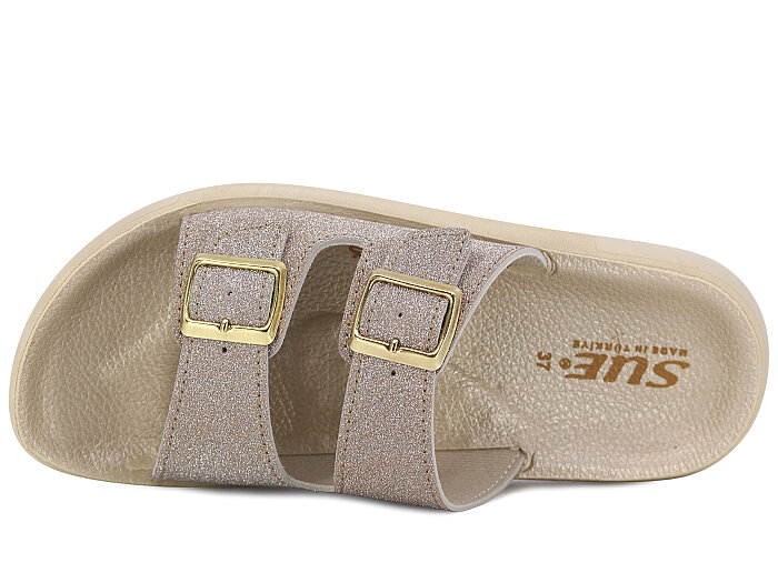 Sue Zenne 1353 Çift Toka Enj. Simli Kutulu Günlük Terlik Bakır - Sue (1)