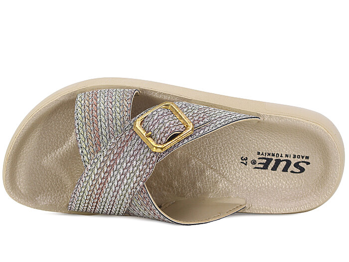 Sue Zenne 1355-Atina Enj. Kutulu Günlük Terlik Yeşil - 2