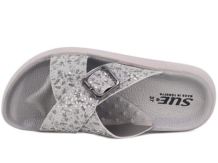 Sue Zenne 1355-Dalmaçya Enj. Kutulu Günlük Terlik Füme - 2