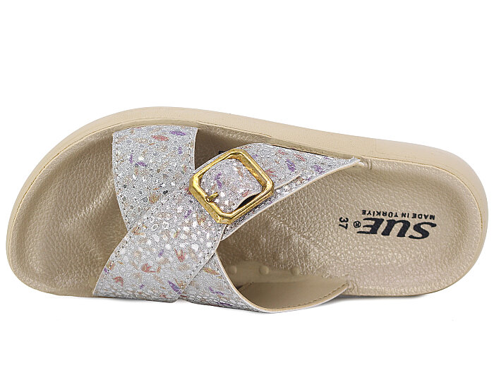 Sue Zenne 1355-Dalmaçya Enj. Kutulu Günlük Terlik Sarı - 2