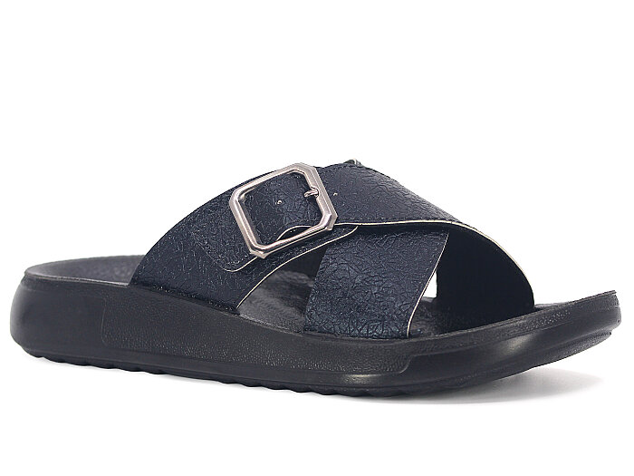 Sue Zenne 1355-Kap.Deri Kutulu Enj. Günlük Terlik Siyah 